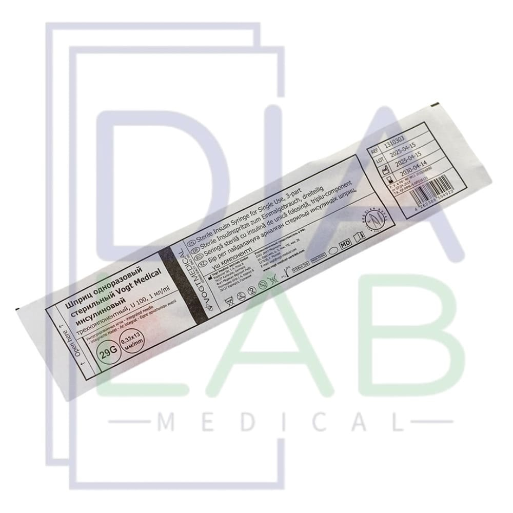 Шприцы инсулиновые 1 мл 100 шт U 100 29G (0,33х13 мм) VOGT Medical