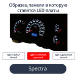 Светодиодные платы для панели Spectra (белые шкалы, красные стрелки, белый дисплей)