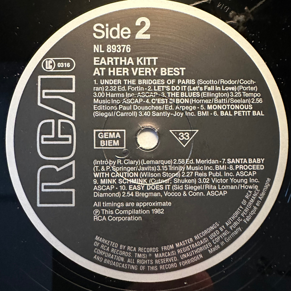 Eartha Kitt - At Her Very Best (Германия)