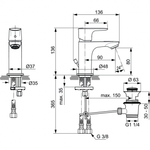 Смеситель Ideal Standard  CONNECT AIR A7014AA для умывальника