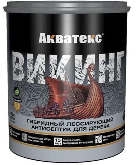 Антисептик для дерева Акватекс Викинг 65079, лессирующий, полуматовый, 0,75 л, палисандр