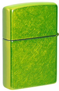Зажигалка ZIPPO Logo с покрытием Lurid, латунь/сталь, зеленая, глянцевая, 38x13x57 мм, шт