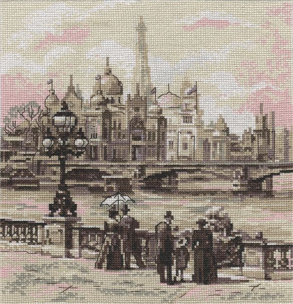 Набор для вышивания нитками Panna, Париж. На мосту Александра III, 23х25 см