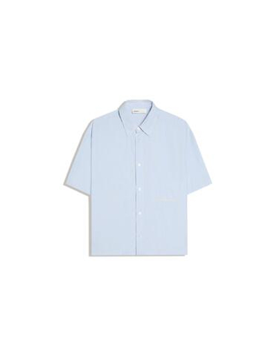 Мужская рубашка boxy fit с коротким рукавом и вышивкой - BERSHKA