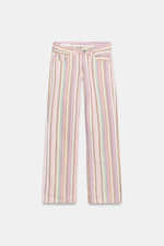 ДЖИНСЫ TRF WIDE LEG В ПОЛОСКУ С НИЗКОЙ ПОСАДКОЙ — ZARA