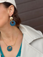 Серьги Nature Bijoux, Oxford, с тамариндовым деревом и кожей ската, NB22.2-12-78076 (синий)