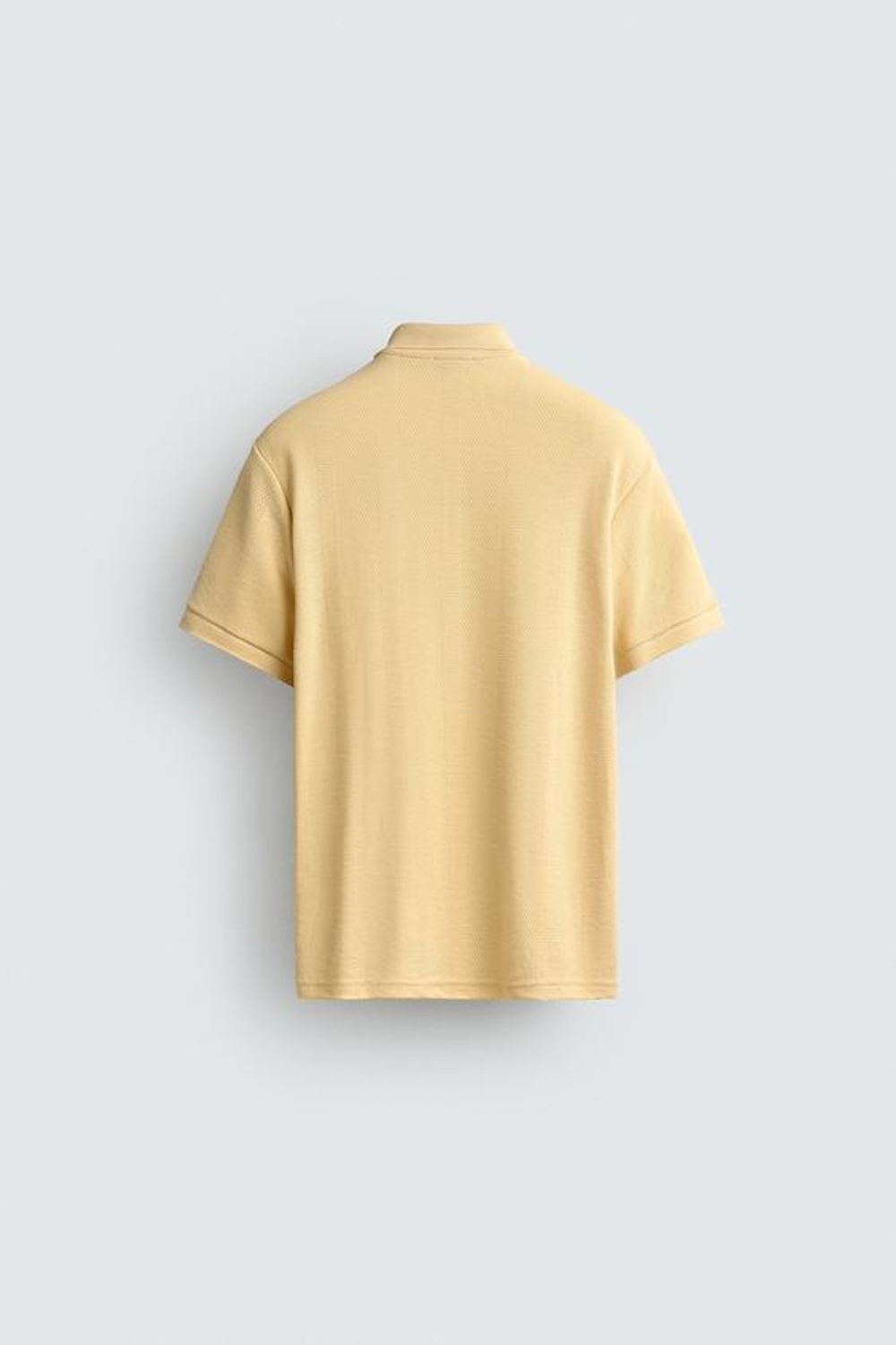 ZARA ЖАККАРДОВОЕ ПОЛО КЛАССИЧЕСКОГО КРОЯ В ПОЛОСКУ, ЖЕЛТЫЙ