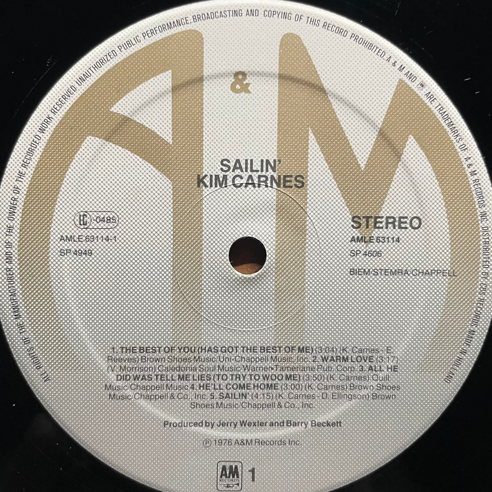 Kim Carnes ‎– Sailin (Голландия)
