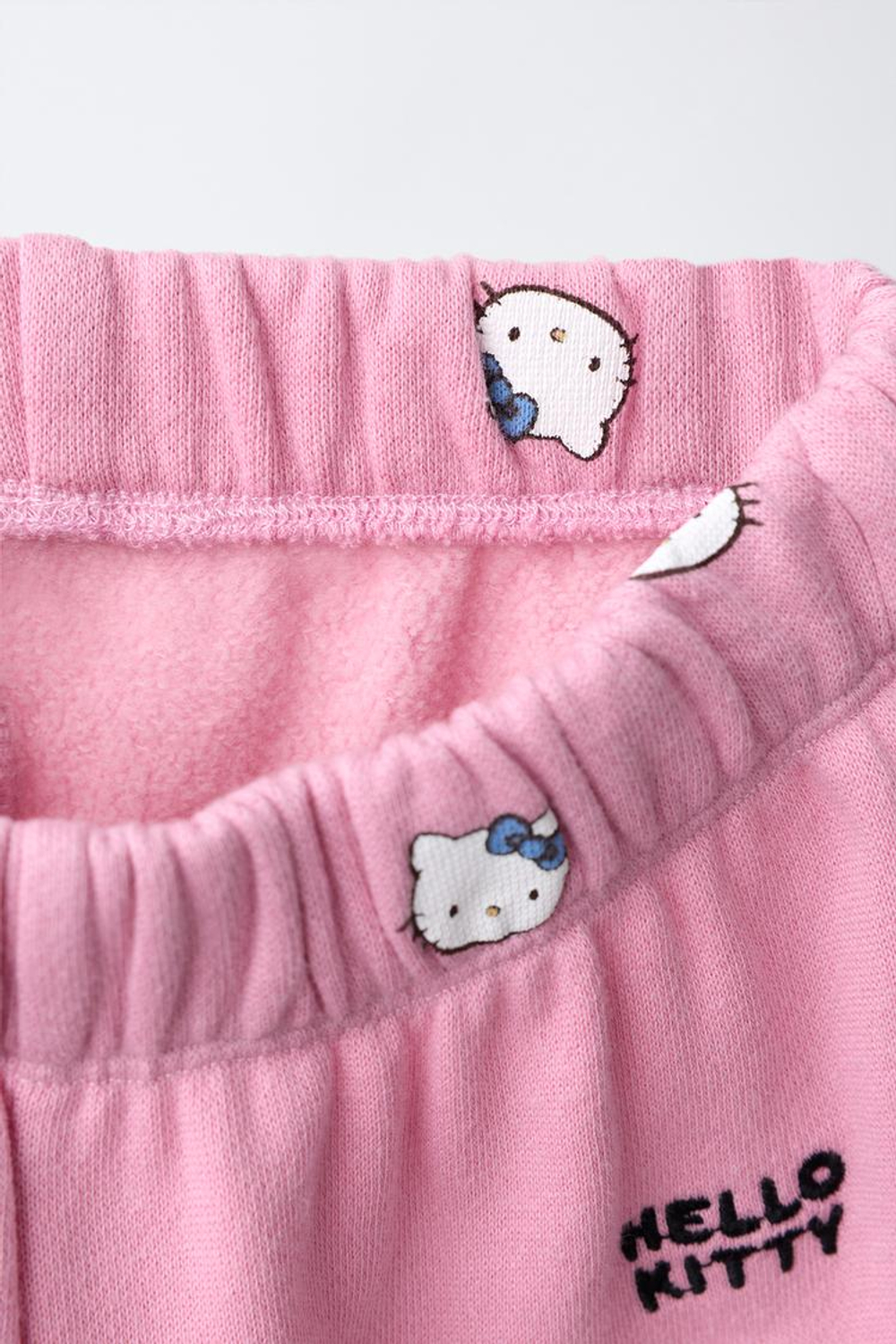 ZARA ТРИКОТАЖНЫЕ БРЮКИ-БАЛУНЫ HELLO KITTY ©, ЛИНЯЛЫЙ РОЗОВЫЙ