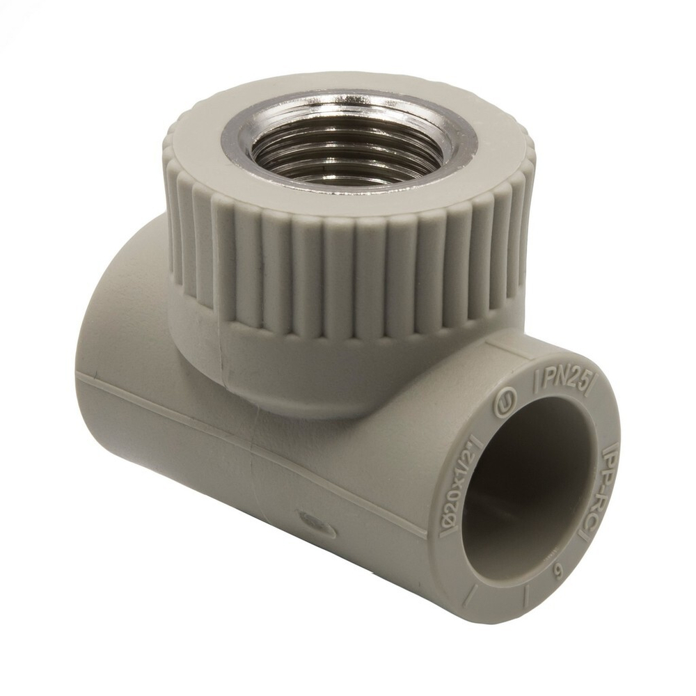 Тройник комб. вн 20х1/2''х20 EVER® СЕРЫЙ (Россия)