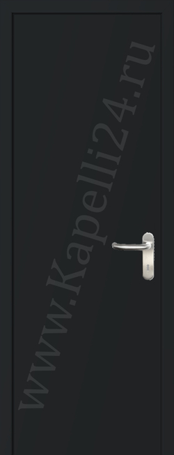 Дверь влагостойкая пластиковая KAPELLI multicolor ДГ RAL 9017 Транспортный черный + коробка