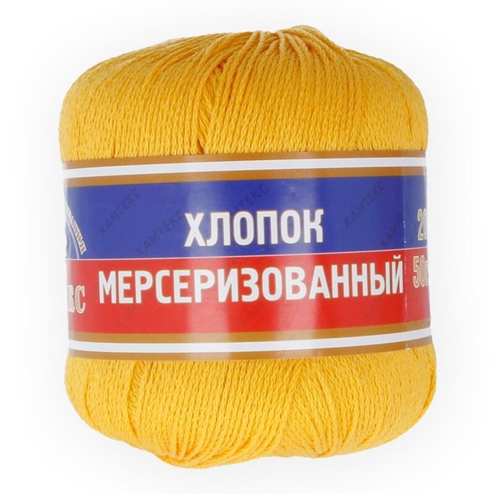 Пряжа Камтекс Хлопок мерсеризованный / уп.10 мот. по 50 г, 200 м, цв.104 желтый Пряжа Камтекс Хлопок мерсеризованный / уп.10 мот. по 50 г, 200 м, цв.104 желтый