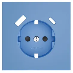 Накладка для розетки с заземлением и защитными шторками, с USB A+C Voltum S70 Деним VLS001015