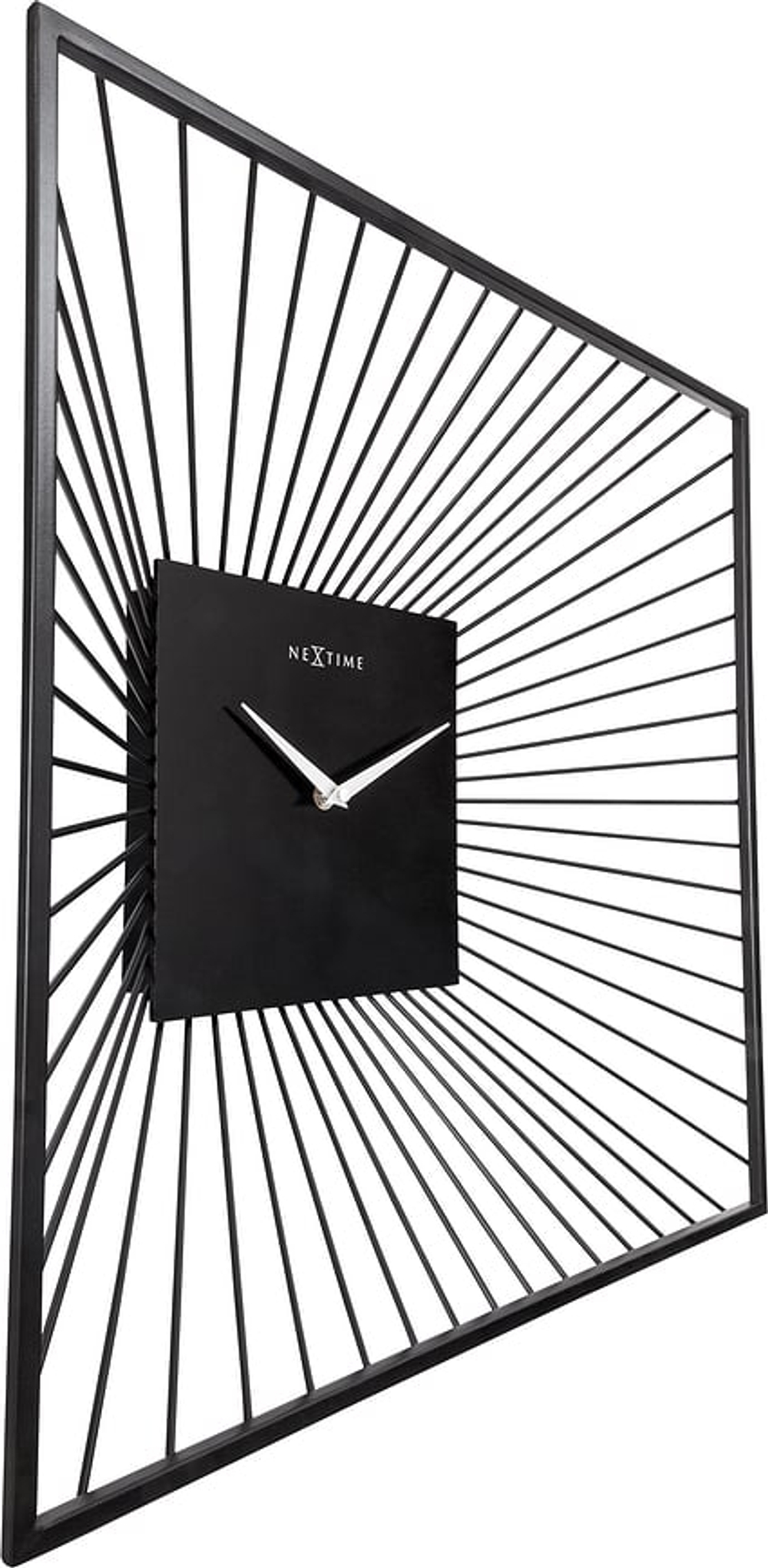 Настенные часы NeXtime Vasco Square, металл, 45 см, чёрные