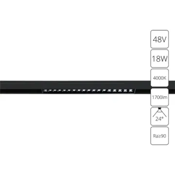 Магнитный трековый светодиодный светильник 18W 4000K A4665PL-1BK чёрный Linea Arte Lamp