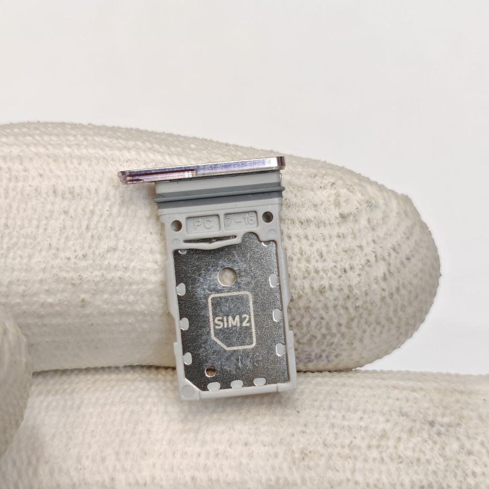 Сим лоток для Samsung S23 Ultra (S918) Держатель Sim. Оригинальное качество (Цвет: Кремовый / Золотистый)