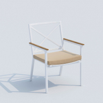 Обеденная группа Ideal Patio ТЕЛЛА  ФЕСТА  каркас белый, стол тик 200, ткань бежевая