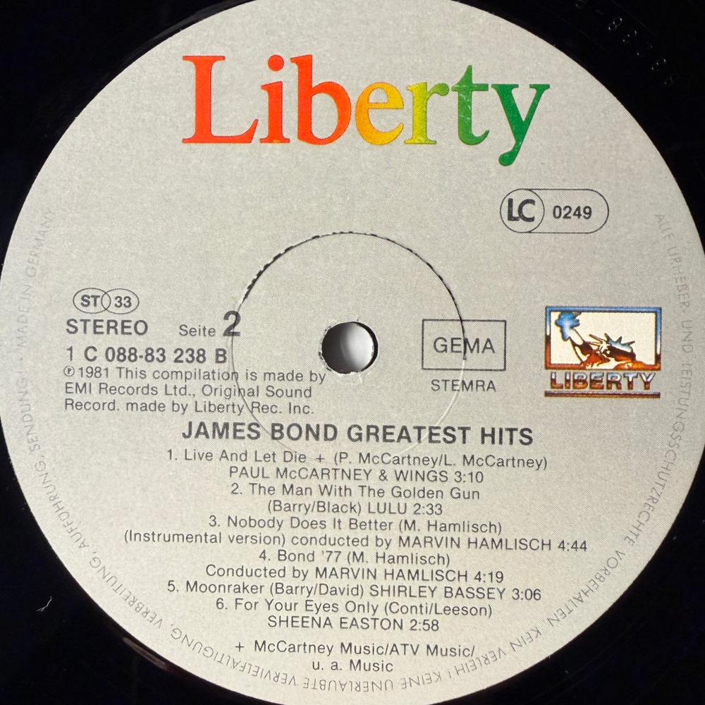 James Bond Greatest Hits (Германия 1981г.)