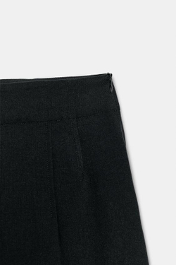 ZARA ШОРТЫ С ЗАЩИПАМИ, ЧЕРНЫЙ