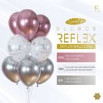 Шар (12''/30 см) Reflex, Зеркальный блеск, Розовый (909), хром, 12 шт.
