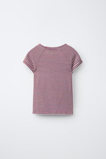 ZARA ФУТБОЛКА В ПОЛОСКУ ИЗ ХЛОПКА И МОДАЛА, ПОЛОСКИ