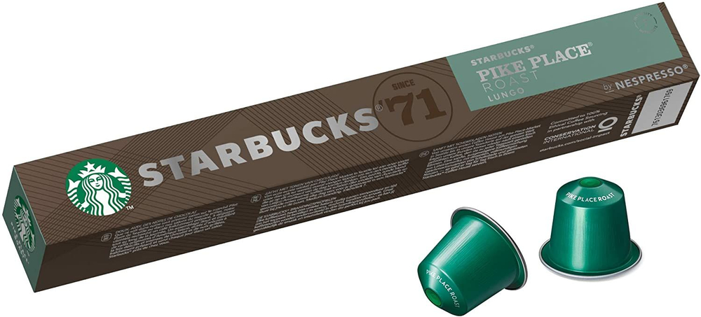 Кофейные капсулы Starbucks Nespresso Pike Place Roast Lungo 10 капсул/53 г (Из Финляндии)