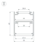 Профиль SL-ARC-5060-D1500-A45 BLACK (дуга 1 из 8) (Arlight, Алюминий)