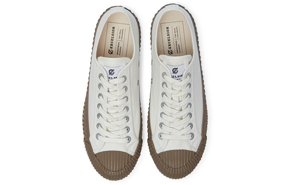 Excelsior Canvas Shoes Unisex Low top Steam White/Coffee