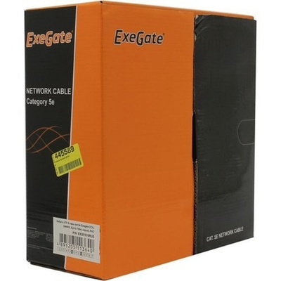 Exegate EX281816RUS Кабель Exegate  UTP4-C5e-CCA-S24-IN-PVC-GY-100 UTP 4 пары кат.5e CCA, 24AWG, бухта 100м, серый, PVC