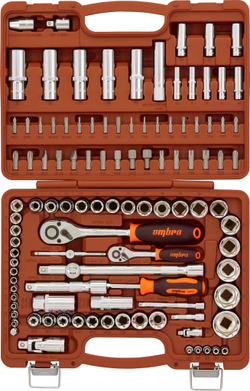 OMT108S Набор инструмента универсальный 1/4", 3/8", и 1/2"DR, 108 предметов