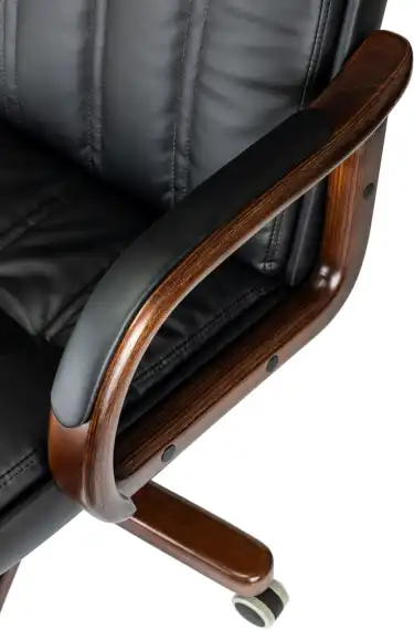 Кресло руководителя Бюрократ T-9932Walnut черный экокожа крестов. металл/дерево