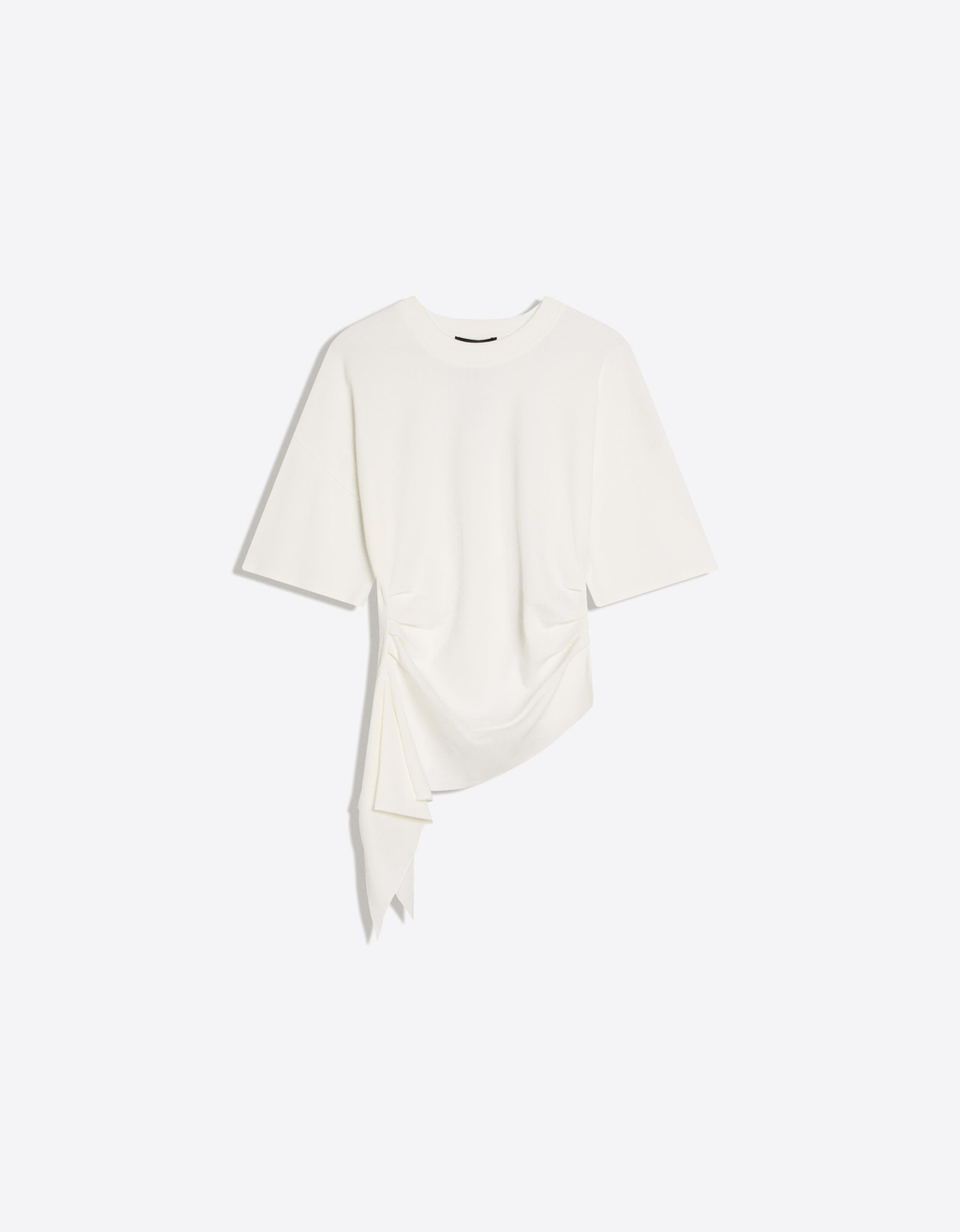 Женская футболка с короткими рукавами и сборками - BERSHKA