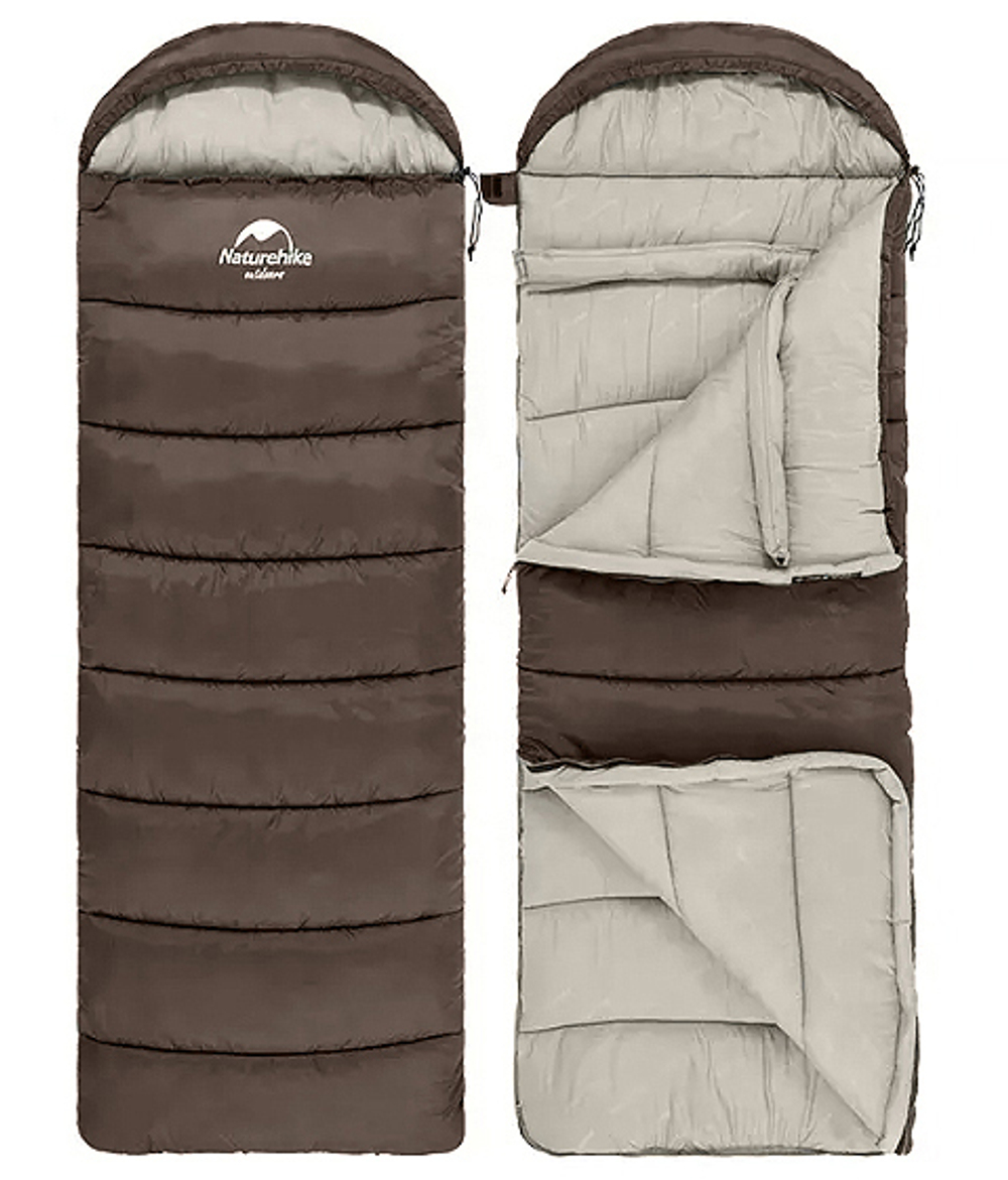 Мешок спальный Naturehike U350S, (190х30)х75 см, (ТК: -3C), (правый), коричневый