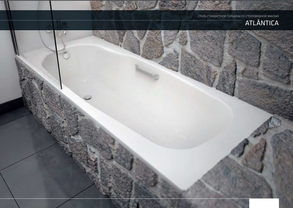 Ванна стальная BLB ATLANTICA 180x80, с отверстиями для ручек, B80A  2,2 мм