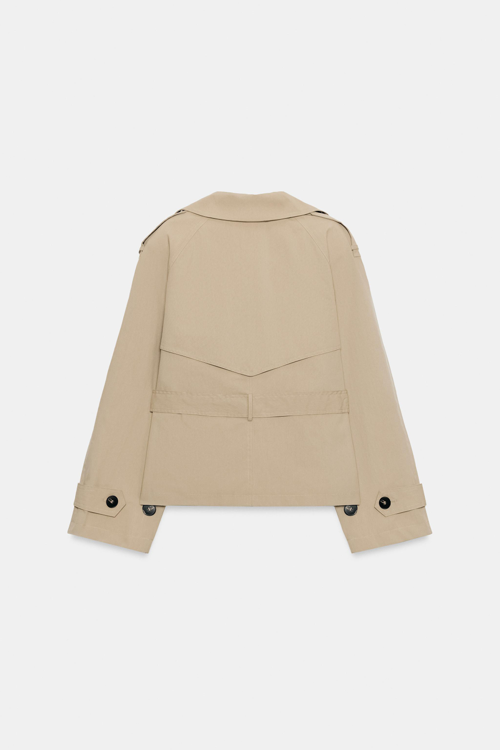УКОРОЧЕННЫЙ ТРЕНЧ С ПОЯСОМ И ПОДПЛЕЧНИКАМИ — ZARA