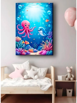 Картина "Морские друзья", галерейная 50х70см 1шт.