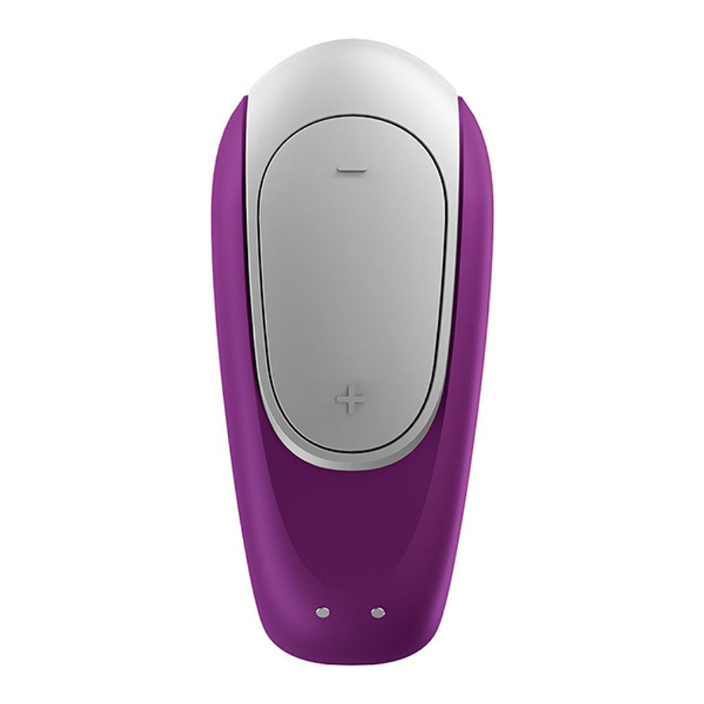 Фиолетовый вибромассажер 8,6см для пар Satisfyer Double Fun