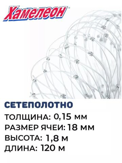 Сетеполотно леска 0,15 мм, ячея 18 мм, высота 1,8 м кукла