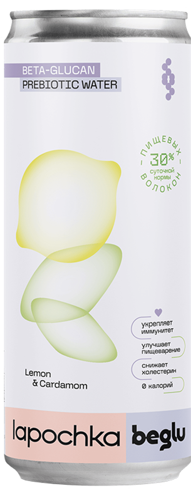 Газированный напиток Лапочка Лимон и Кардамон / Lapochka Lemon + Cardamon 0.33 - банка