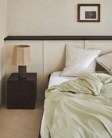 ZARA HOME САТИНОВЫЙ ПОДОДЕЯЛЬНИК, МЯТНЫЙ