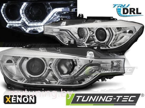 Передние фары для BMW 3 F30 / F31 (11-15) хромированные под штатный ксенон без AFS
