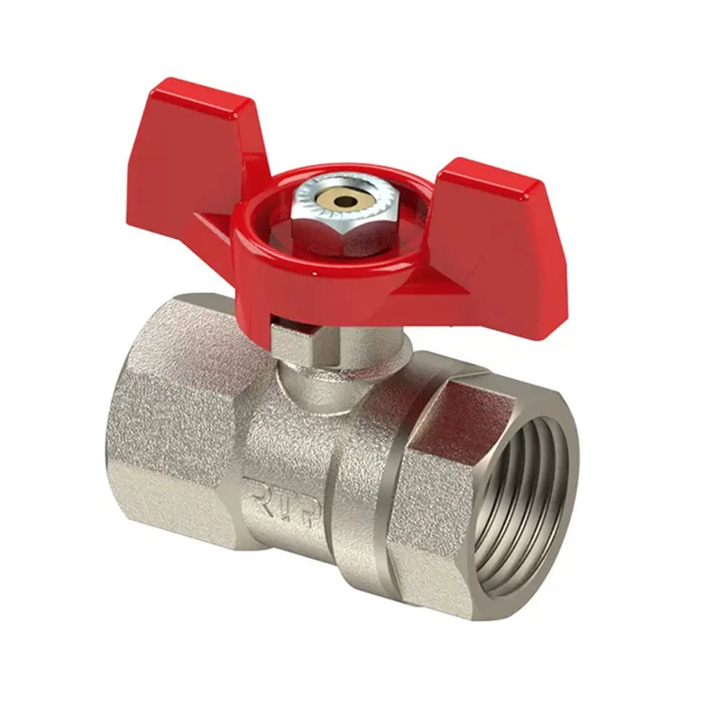 Кран шар латунный 1/2" вн/вн PN25 ручка бабочка (27390) Кран шар латунный 1/2" вн/вн PN25 ручка бабочка (27390)