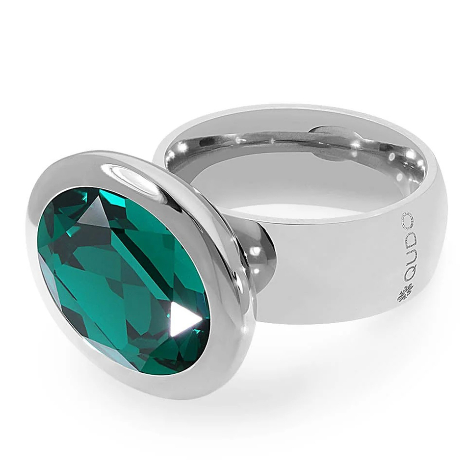 Кольцо Qudo TIVOLA big S emerald 17.2 мм 632322/17.2 G/S размер 17,2