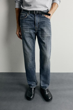 ZARA ДЖИНСЫ STRAIGHT LEG, СИНИЙ