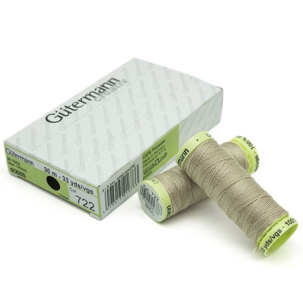 Нитки отделочные Gutermann Top Stitch 30 (30 метров), 5 кат. | 722 св.бежевый