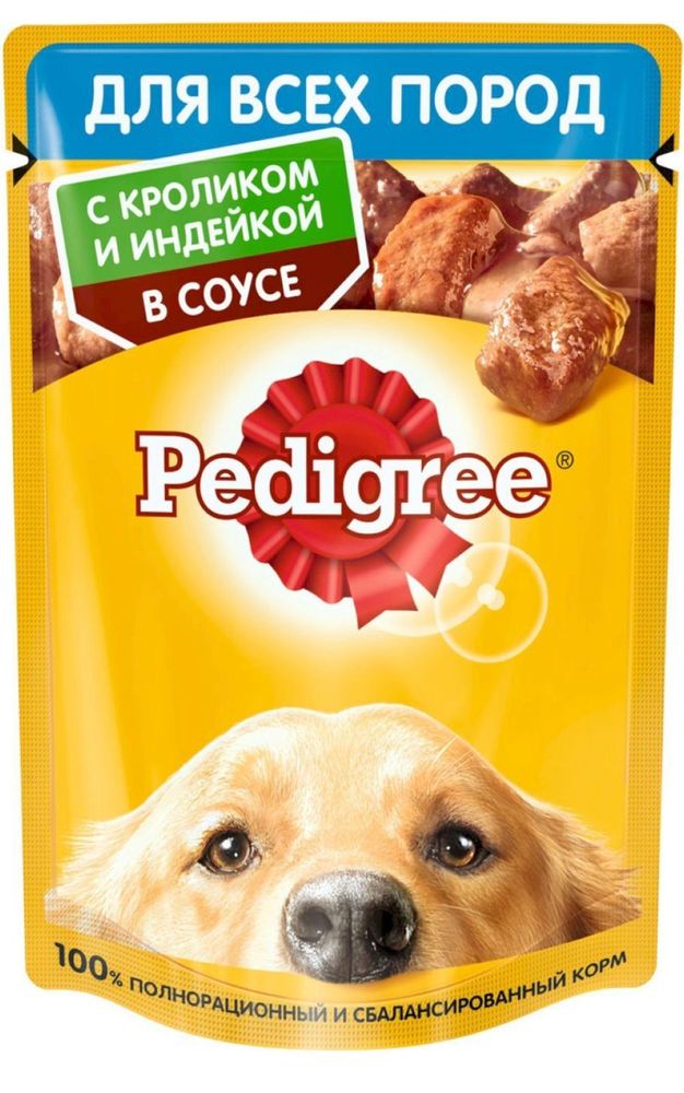 Влажный корм Pedigree для собак кролик и индейка 85 г Влажный корм Pedigree для собак кролик и индейка 85 г