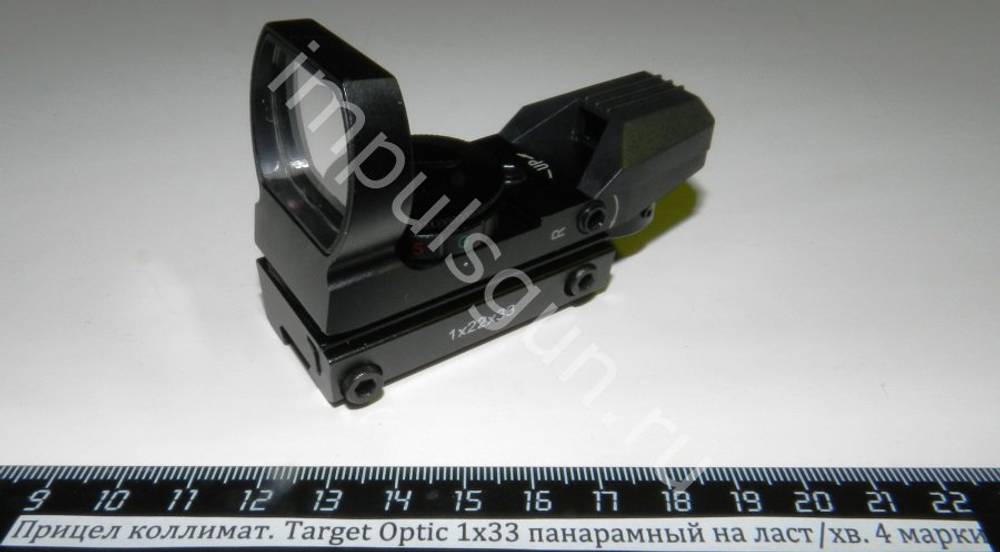 Коллиматорный прицел Target Optic 1х33 панарамный на ласточкин хвост 4 марки TO-1-22-33-DT