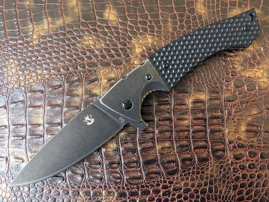 Складной нож STEELCLAW ЗМЕЯ черный c клинком из стали D2, рукоять G10