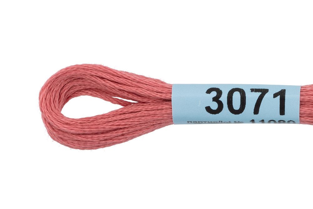 Мулине Gamma 100% хлопок, цв.3071 гр.розовый, 24 мотка по 8 метров