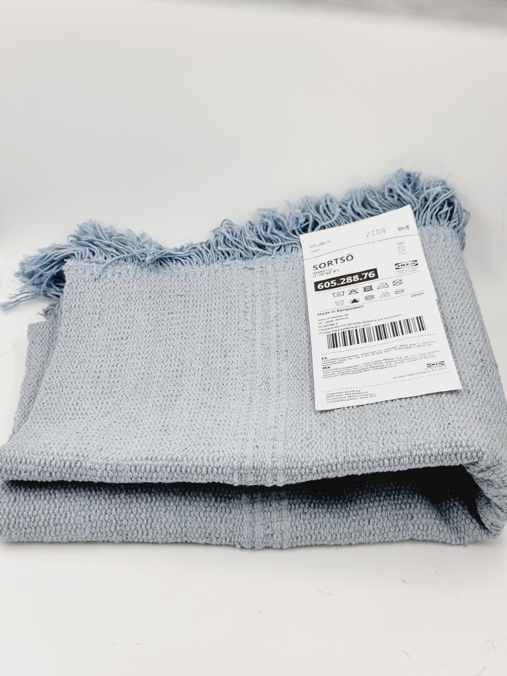 Ковер тканый ИКЕА IKEA Сортсо Sortso светло-голубой 55x85 см (Из Финляндии)